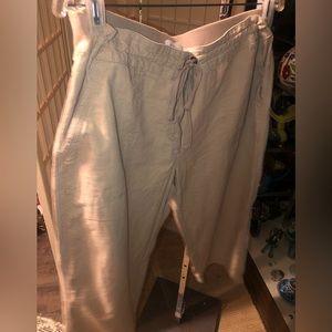 Pants, (1X) loose fit, drawstring, 55% Linen/ 45% Viscose